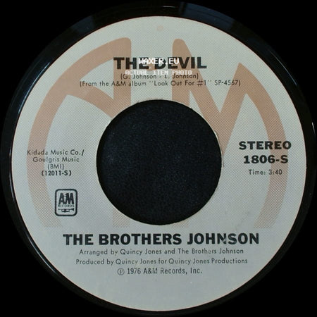 The Brothers Johnson - The Devil / I'll Be Good To You side A