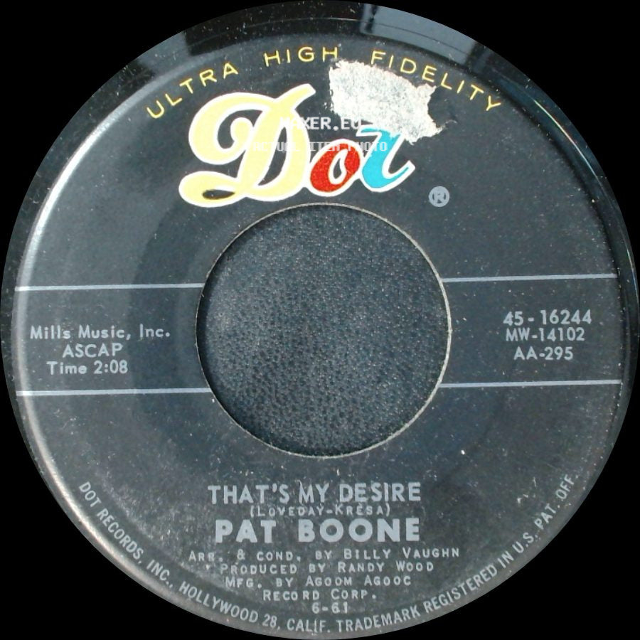 Pat Boone - That's My Desire / Big Cold Wind side A