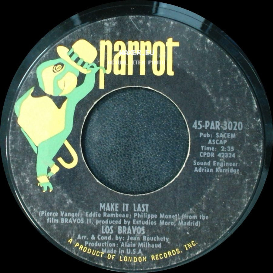 Los Bravos - Bring A Little Lovin' / Make It Last side B