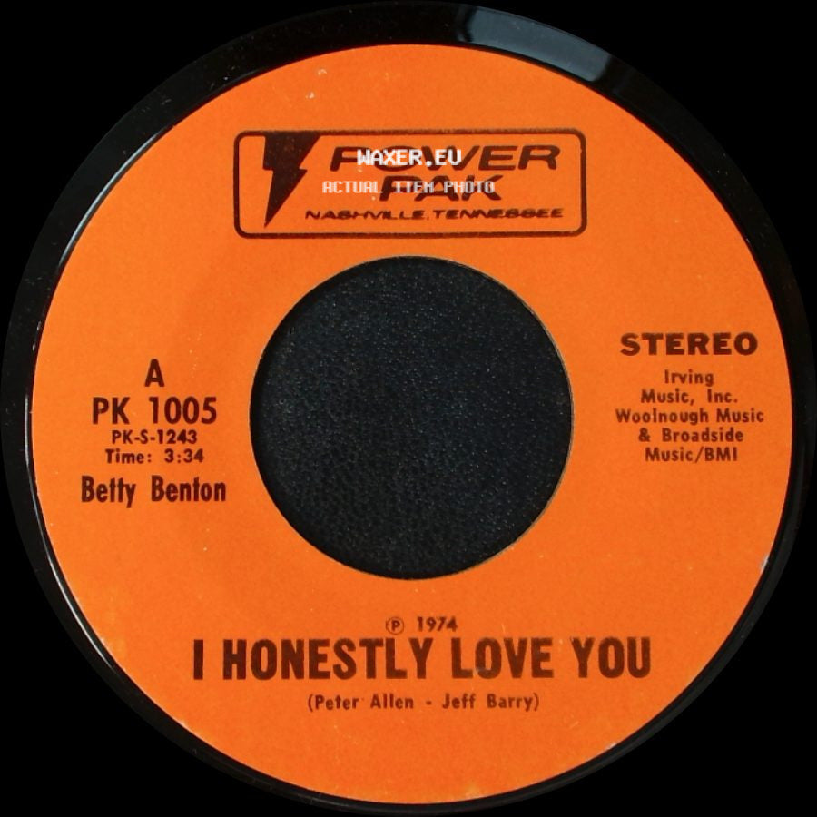Betty Benton / Evelyn Martin - I Honestly Love You / Keep On Singing side A