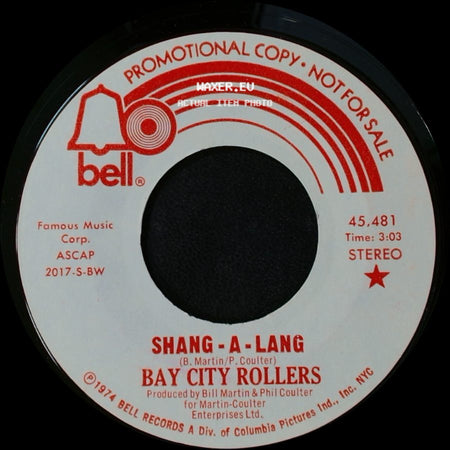 Bay City Rollers - Shang-A-Lang / Shang - A - Lang side B