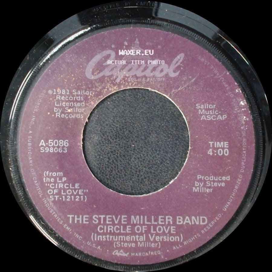 The Steve Miller Band - Circle Of Love / Circle Of Love (Instrumental Version) side B