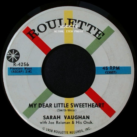 Sarah Vaughan - Ooh! What A Day! / My Dear Little Sweetheart side B