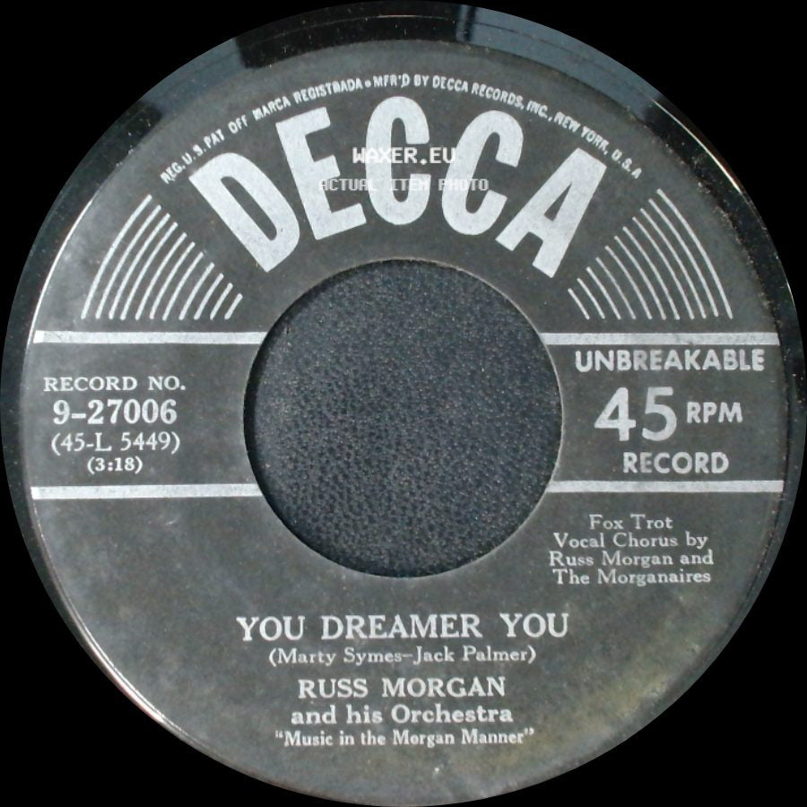 Russ Morgan And His Orchestra - Beloved, Be Faithful / You Dreamer You side B