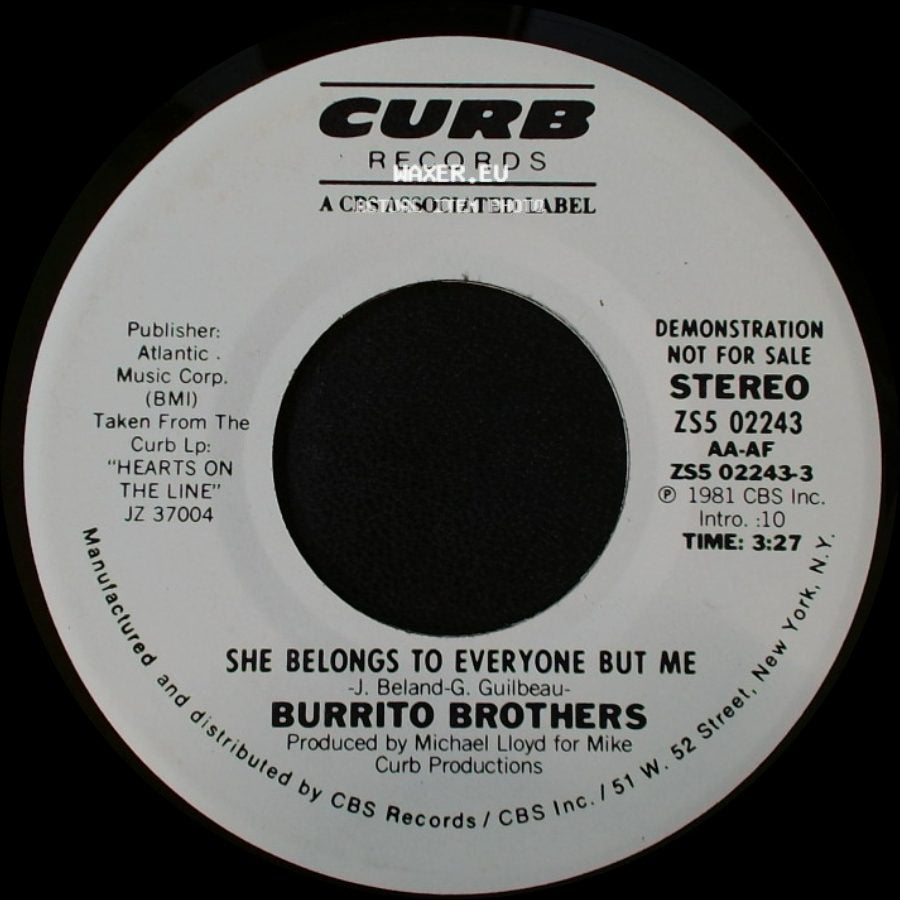 Burrito Brothers - She Belongs To Everyone But Me / She Belongs To Everyone But Me side B