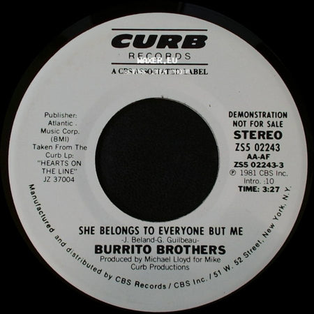 Burrito Brothers - She Belongs To Everyone But Me / She Belongs To Everyone But Me side B