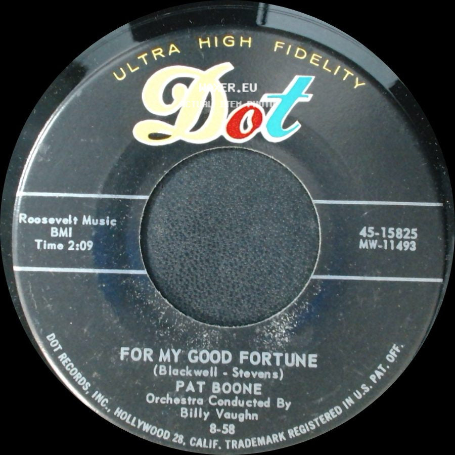 Pat Boone - Gee, But It's Lonely / For My Good Fortune side B