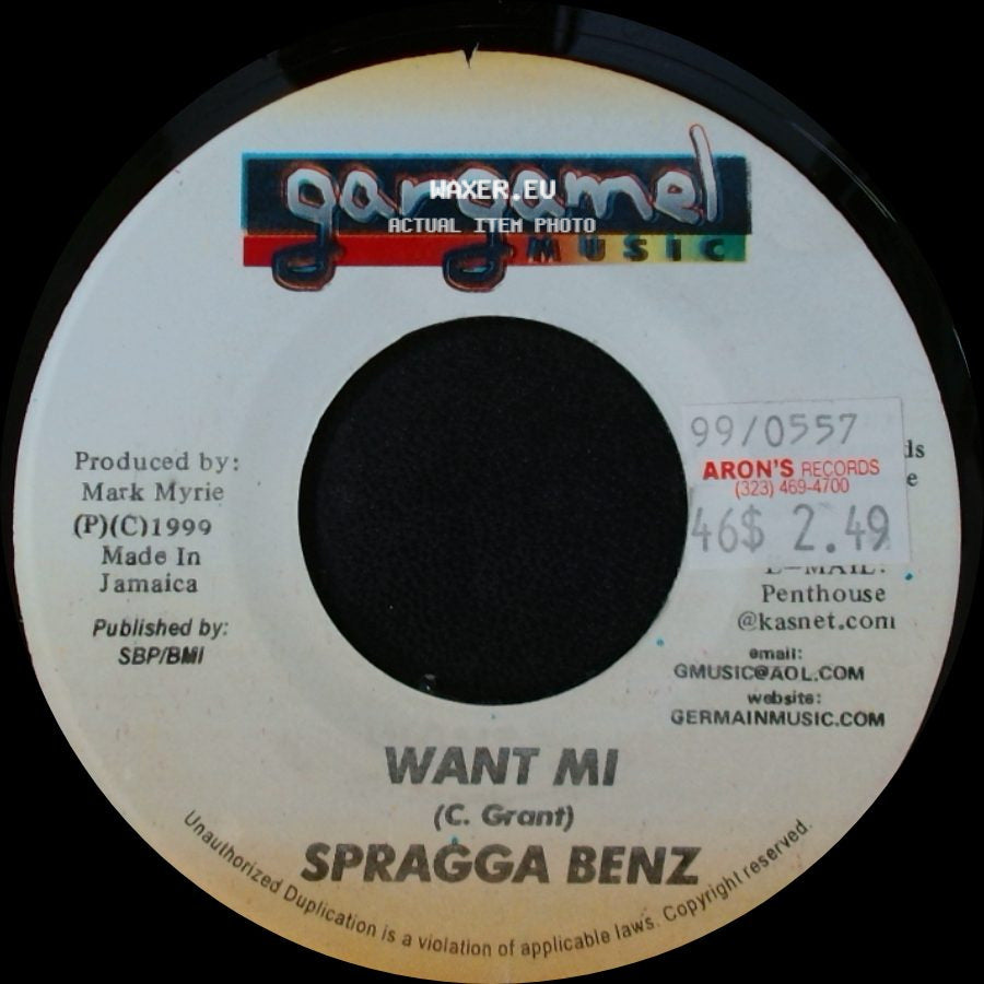 Sly & Lenky / Spragga Benz - Version / Want Mi side B