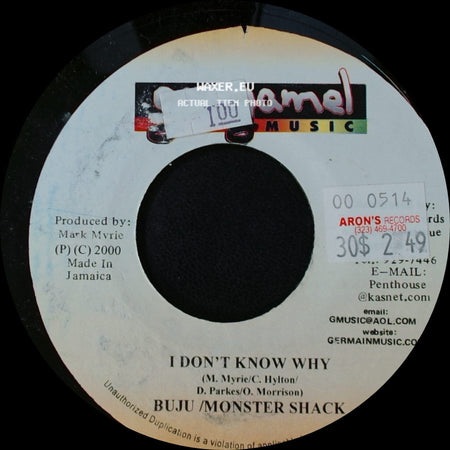 Buju / Monster Shack - I Don't Know Why / Version Breathless side A