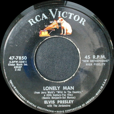 Elvis Presley With The Jordanaires - Lonely Man / Surrender (Doc Pomus - Mort Shuman) side A