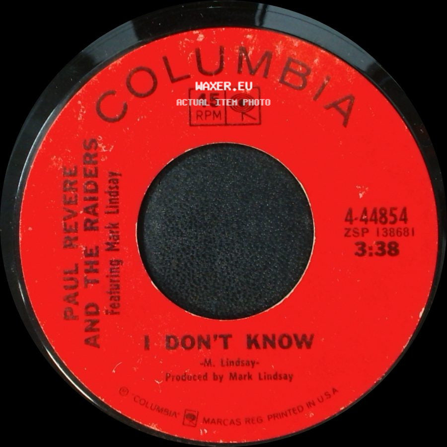 Paul Revere And The Raiders Featuring Mark Lindsay - I Don't Know / Let Me side A