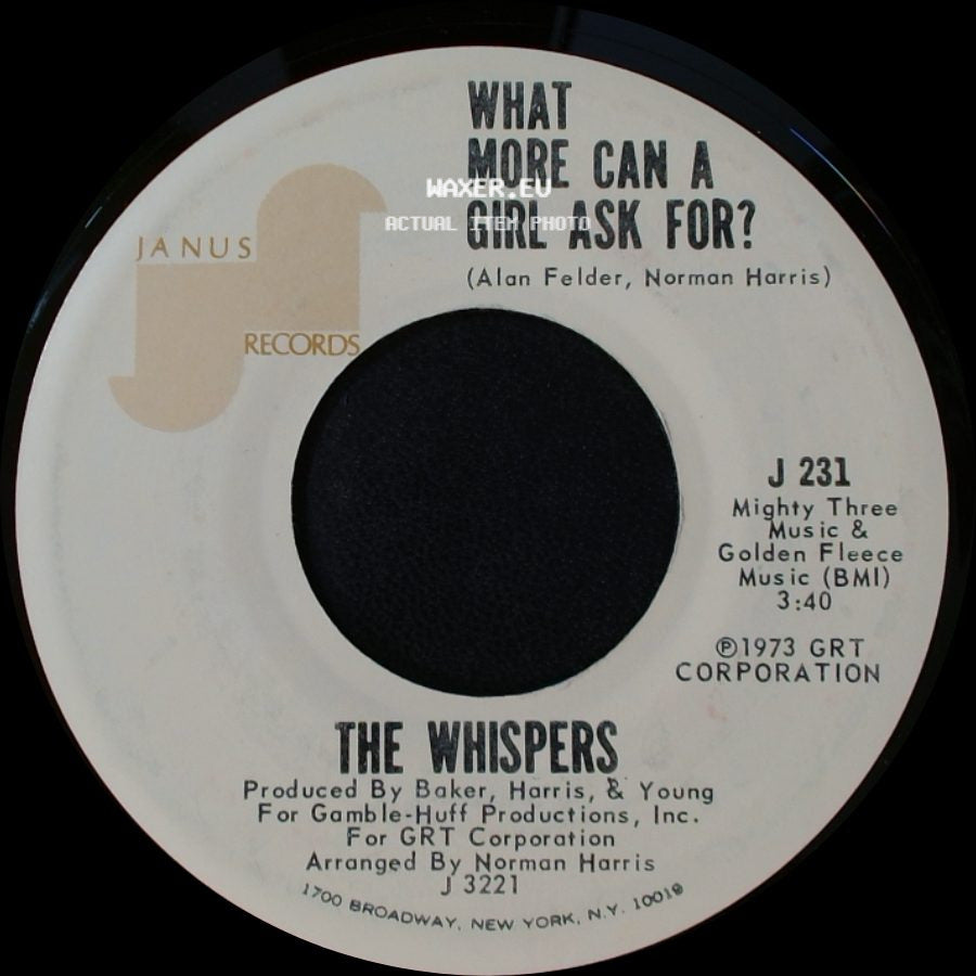 The Whispers - A Mother For My Children / What More Can A Girl Ask For? side B