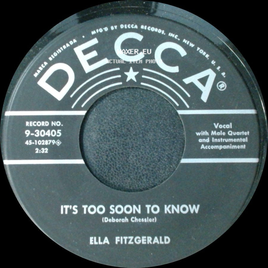 Ella Fitzgerald - It's Too Soon To Know / Goody Goody side A