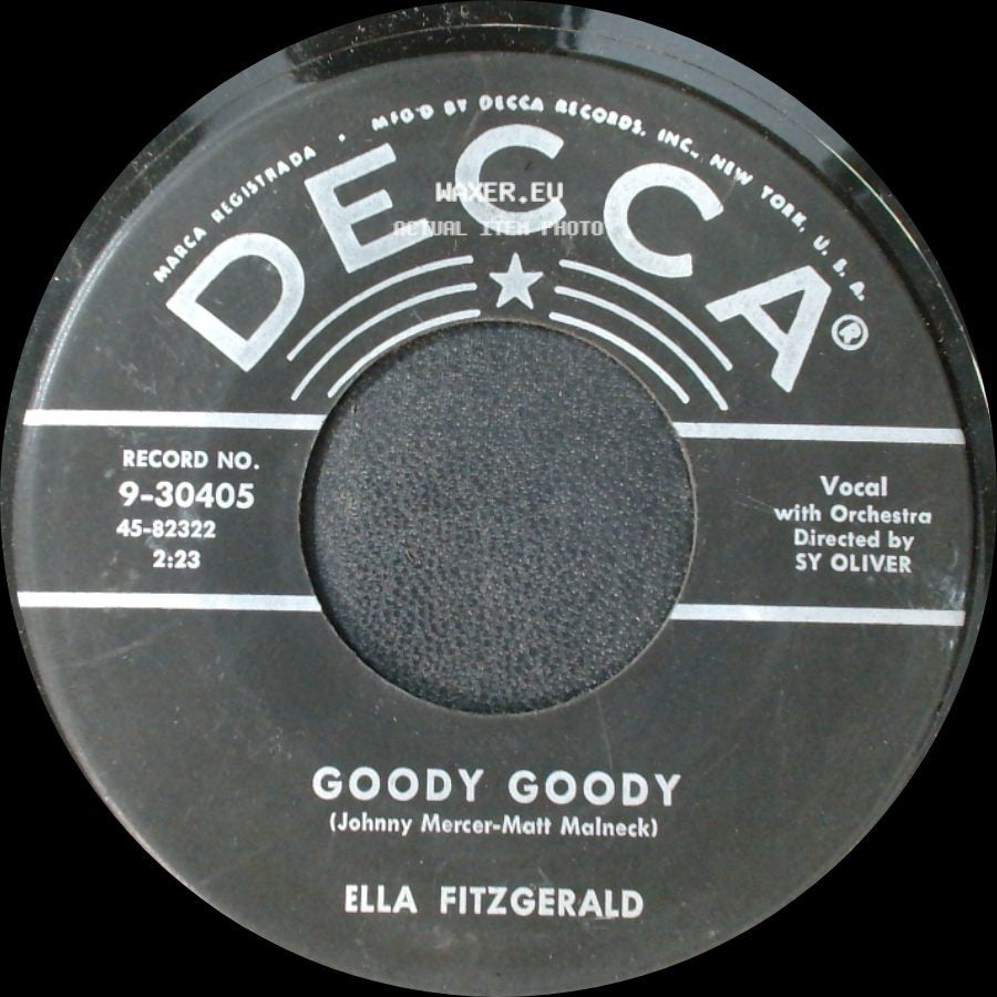Ella Fitzgerald - It's Too Soon To Know / Goody Goody side B