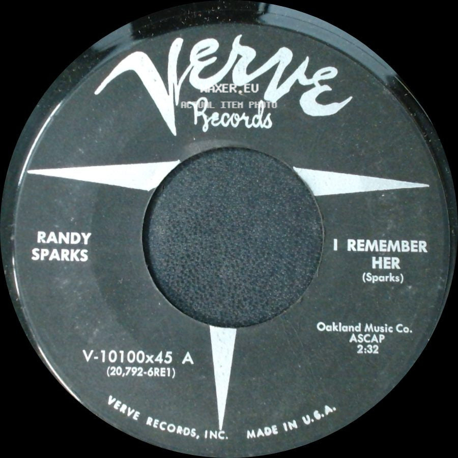 Randy Sparks - I Remember Her / Song Of The Bolo side A
