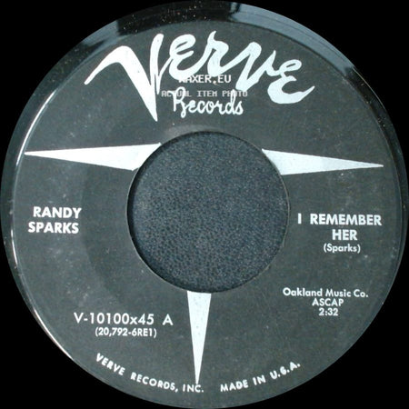 Randy Sparks - I Remember Her / Song Of The Bolo side A