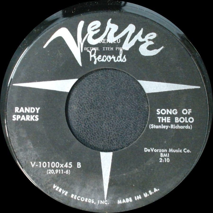 Randy Sparks - I Remember Her / Song Of The Bolo side B