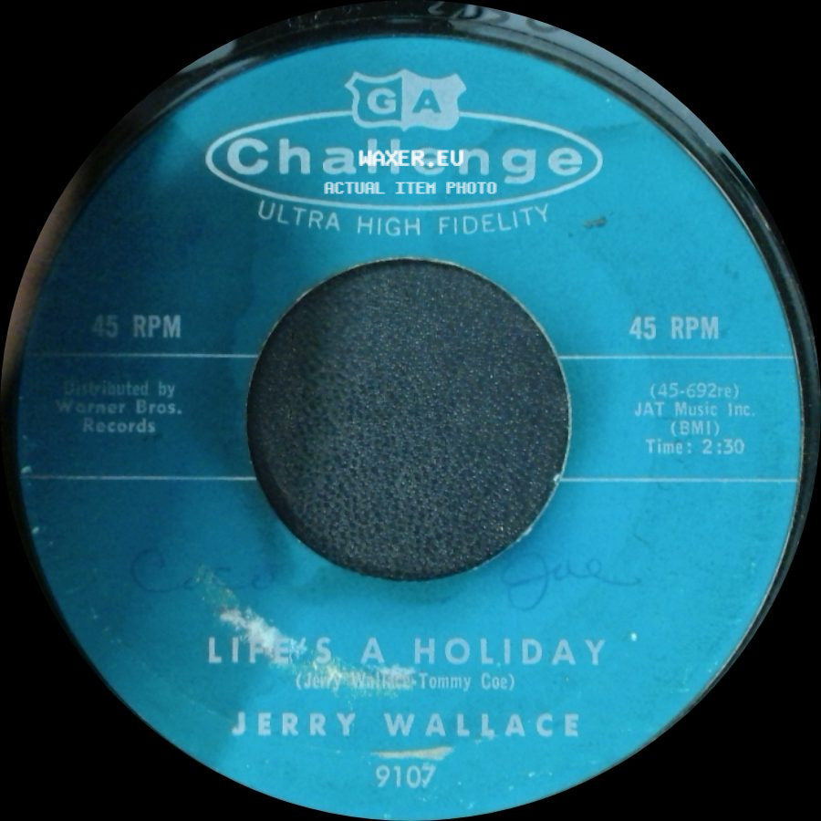 Jerry Wallace - I Can See An Angel Walking / Life's A Holiday side B