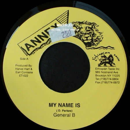 General B - My Name Is / Version side A