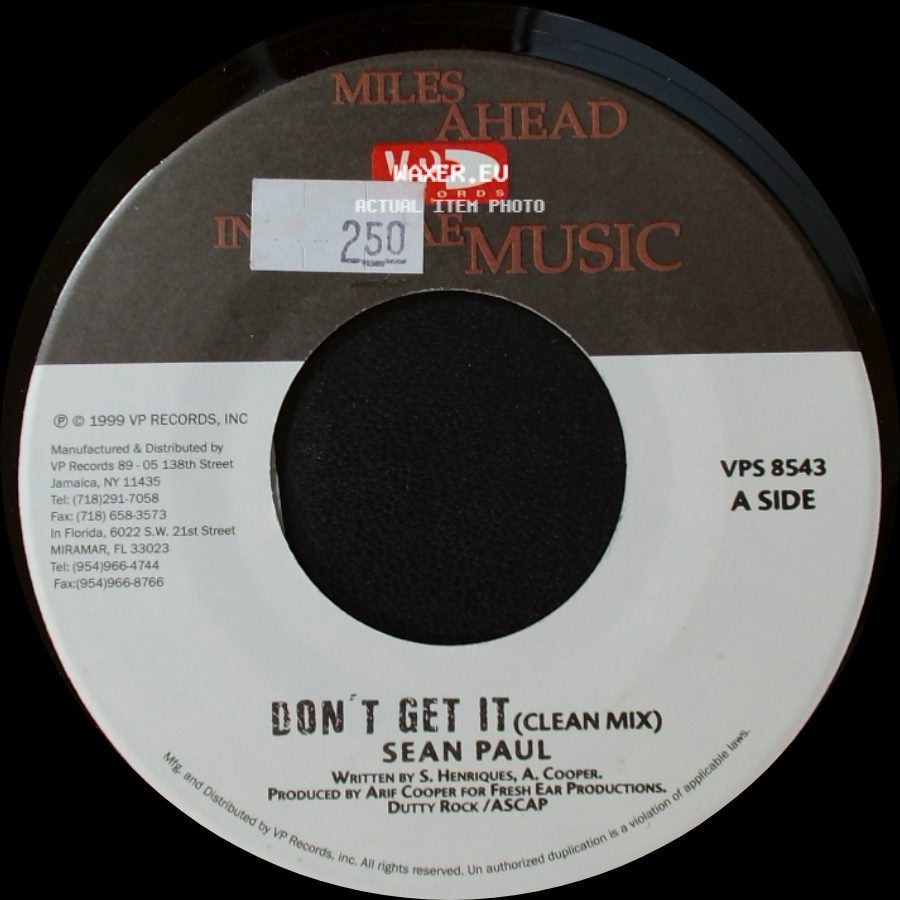Sean Paul - Don't Get It (Clean Mix) / Don't Get It (Dirty Mix) side A