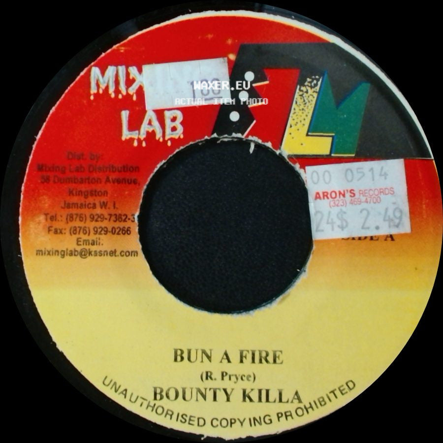 Bounty Killa / Zally - Bun A Fire / Stop Talk side A