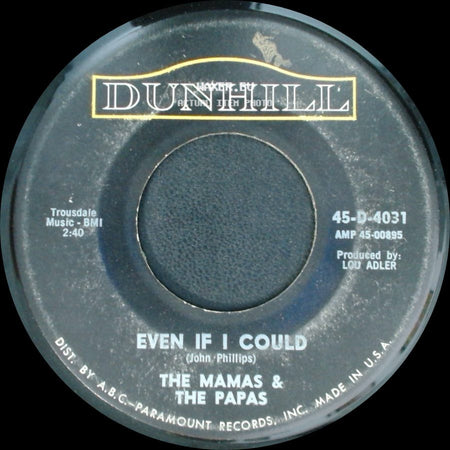 The Mamas & The Papas - I Saw Her Again / Even If I Could side B
