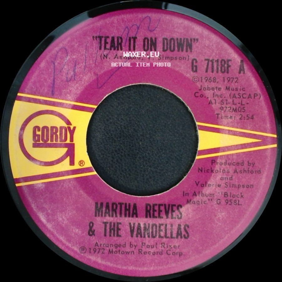 Martha Reeves & The Vandellas - Tear It On Down / I Want You Back side A