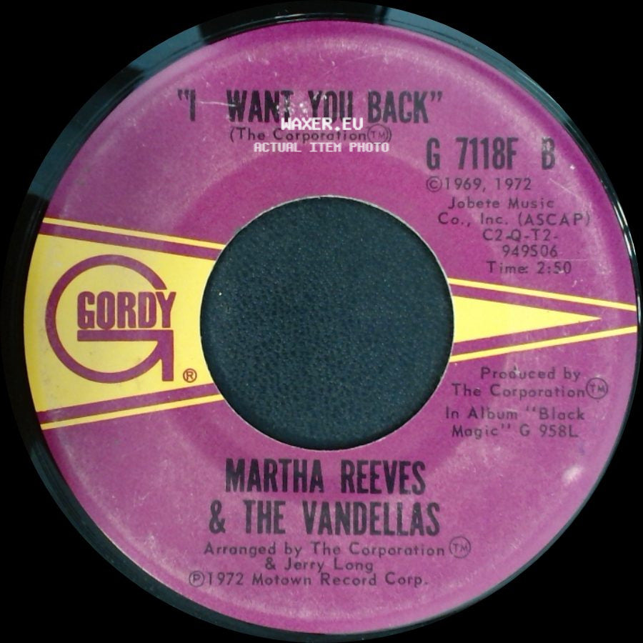 Martha Reeves & The Vandellas - Tear It On Down / I Want You Back side B