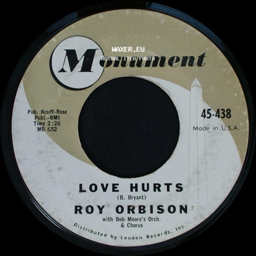 Roy Orbison - Running Scared / Love Hurts side B