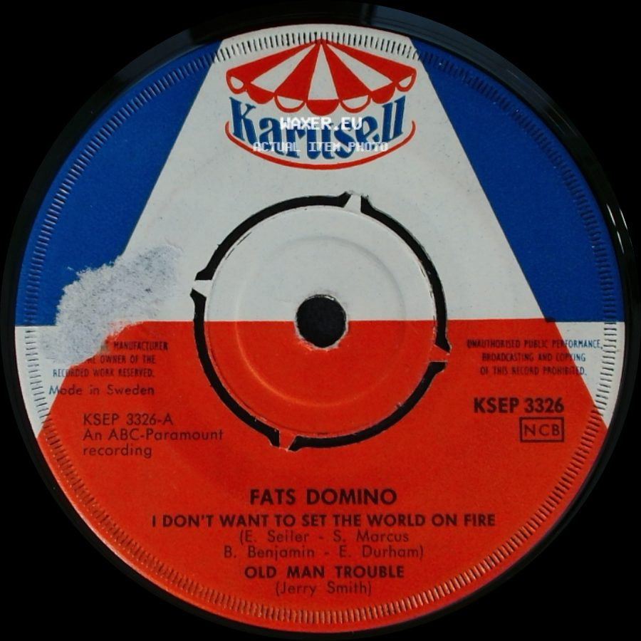 Fats Domino - Lazy Lady / I'm A Fool To Care / I Don't Want To Set The World On Fire / Old Man Trouble side B