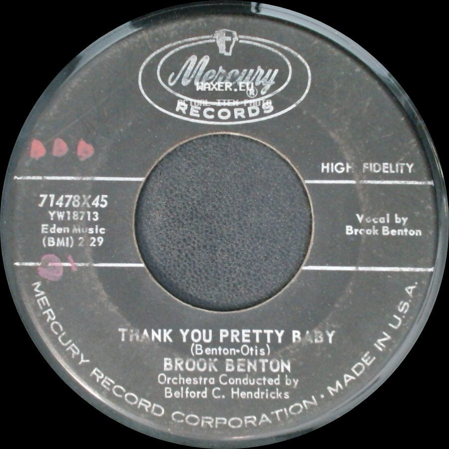 Brook Benton - With All Of My Heart / Thank You Pretty Baby side B