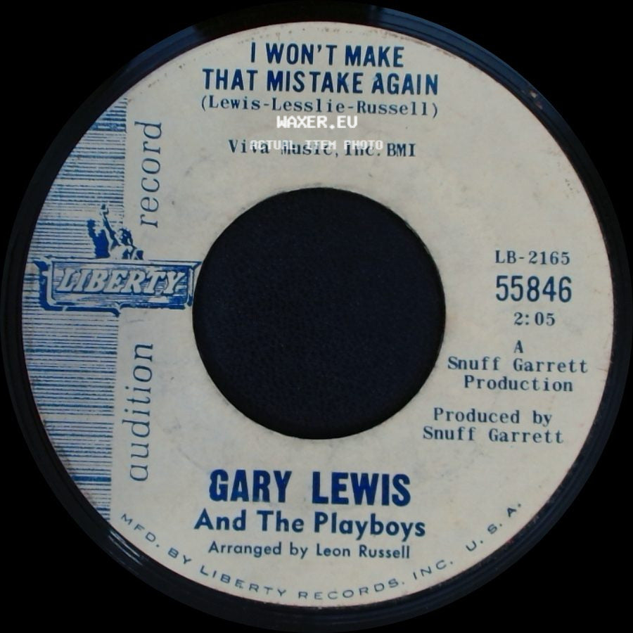 Gary Lewis And The Playboys - I Won't Make That Mistake Again / She's Just My Style side A