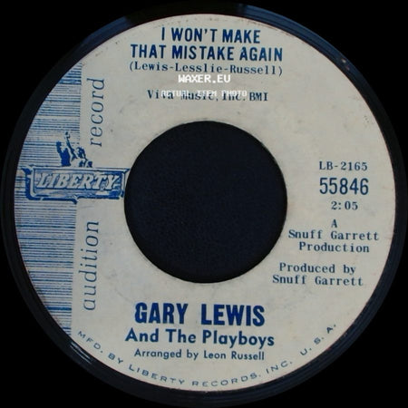Gary Lewis And The Playboys - I Won't Make That Mistake Again / She's Just My Style side A