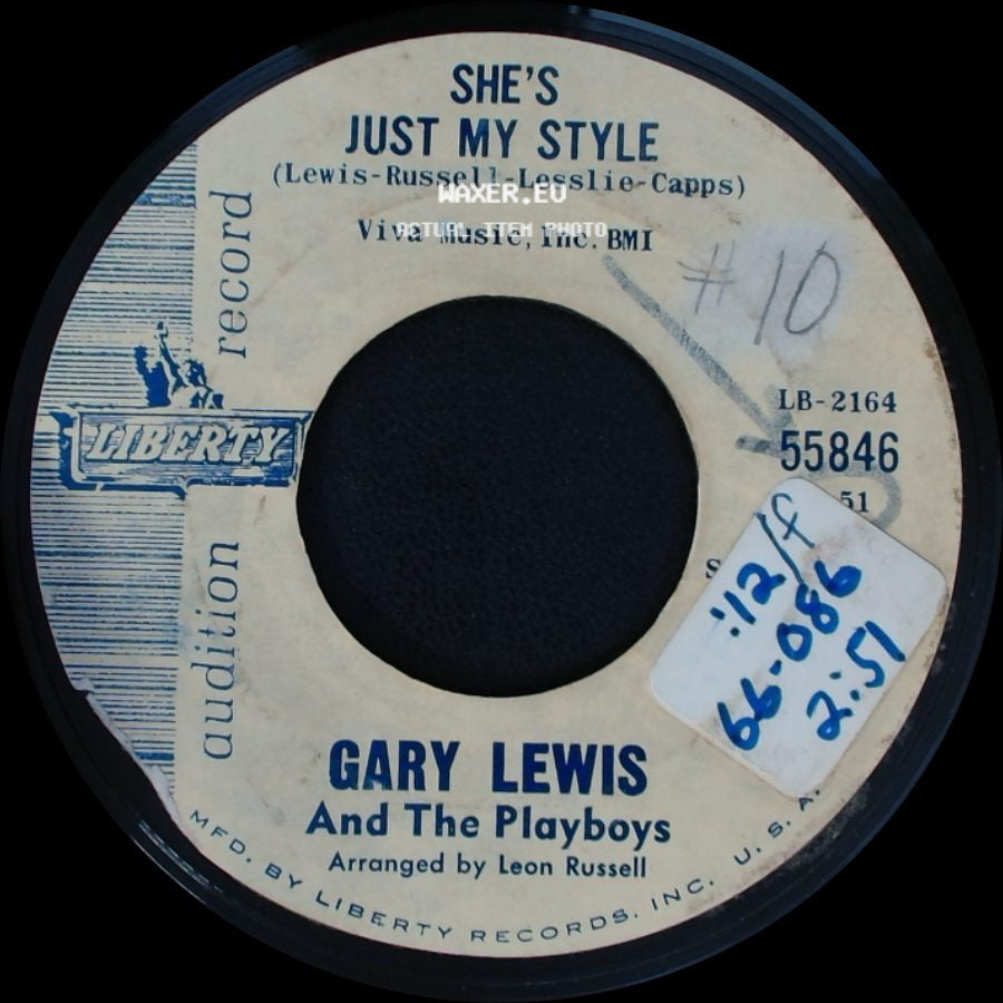 Gary Lewis And The Playboys - I Won't Make That Mistake Again / She's Just My Style side B