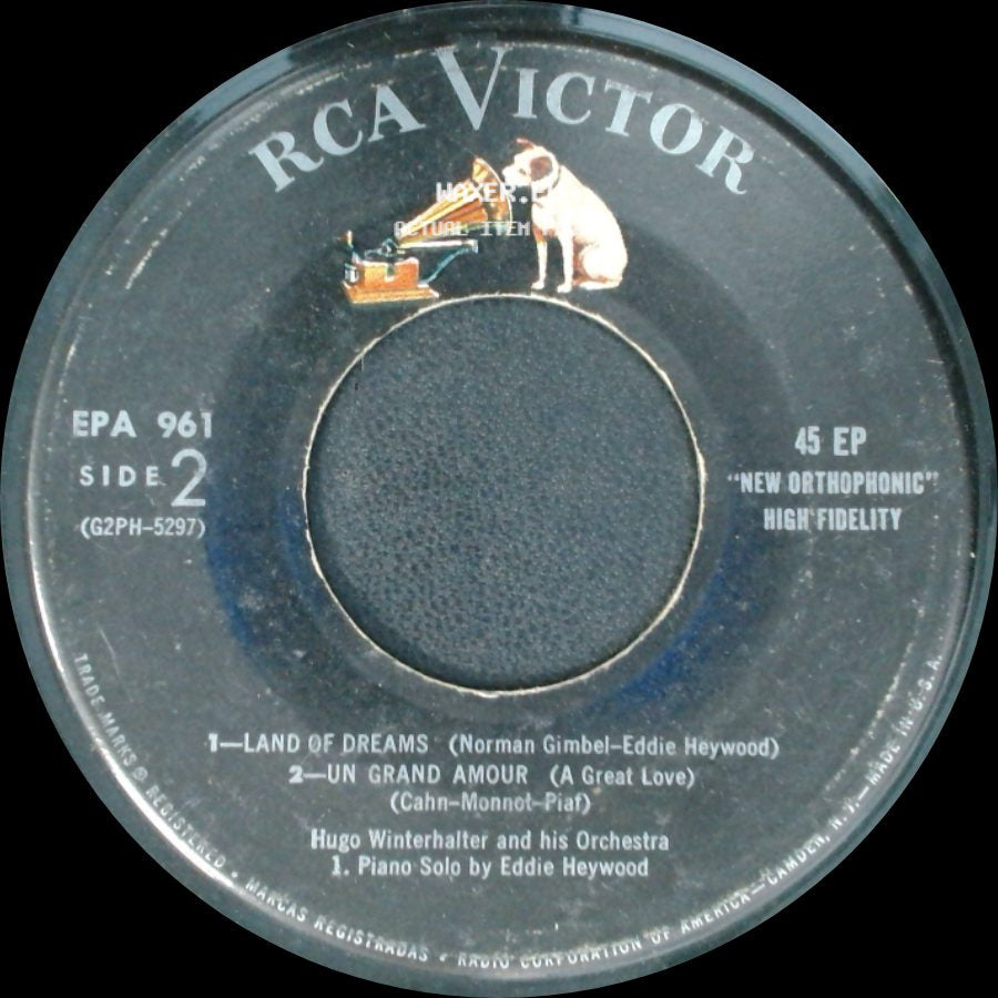 Hugo Winterhalter And His Orchestra - Unknown Title A / Land Of Dreams / Un Grand Amour (A Great Love) side B