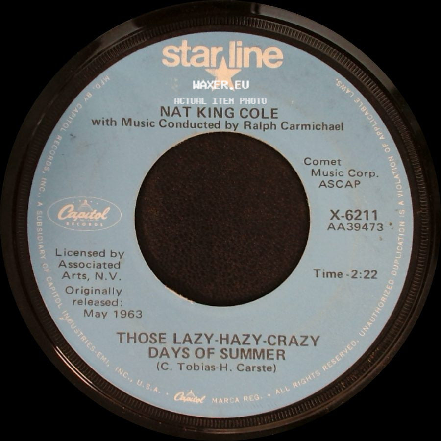 Nat King Cole - That Sunday, That Summer / Those Lazy-Hazy-Crazy Days Of Summer side B