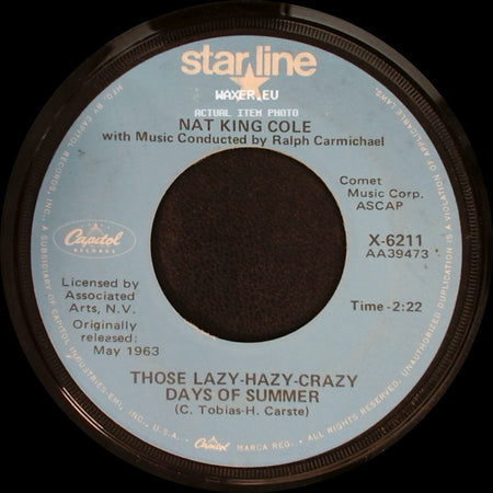 Nat King Cole - That Sunday, That Summer / Those Lazy-Hazy-Crazy Days Of Summer side B