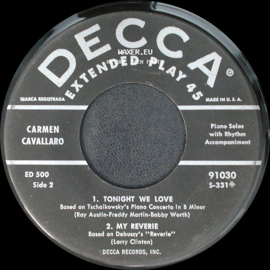 Carmen Cavallaro - 1. The Lamp Is Low / 2. Moon Love / Unknown Title B side B