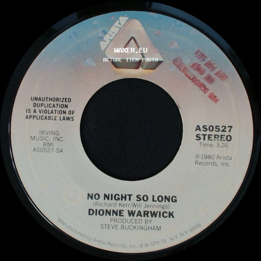 Dionne Warwick - Reaching For The Sky / No Night So Long side B