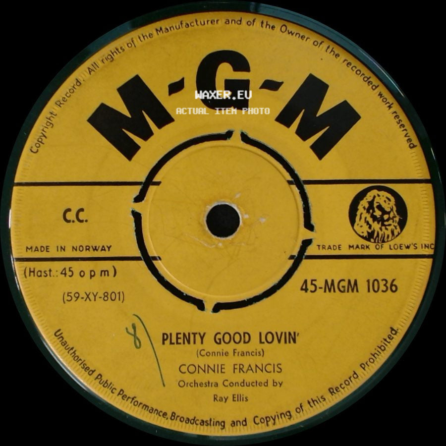 Connie Francis - Plenty Good Lovin' / You're Gonna Miss Me side A