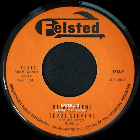 Terri Stevens With Joe Leahy's Orchestra / Terri Stevens - Adonis / Vieni, Vieni side B