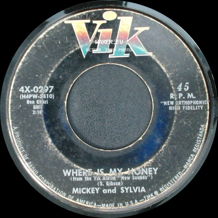 Mickey And Sylvia - Where Is My Honey / There'll Be No Backin' Out side A