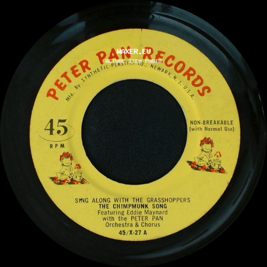Eddie Maynard With The Peter Pan Orchestra And Chorus / Sing Along With The Grasshoppers - Little Tin Soldier And Little Toy Drum / The Chimpmunk Song side B