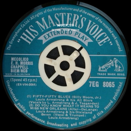 Louis Armstrong & His Hot Six / Louis Armstrong & His All Stars - Blues For Yesterday / Jack Armstrong Blues / Fifty-Fifty Blues / Do You Know What It Means To Miss New Orleans side B