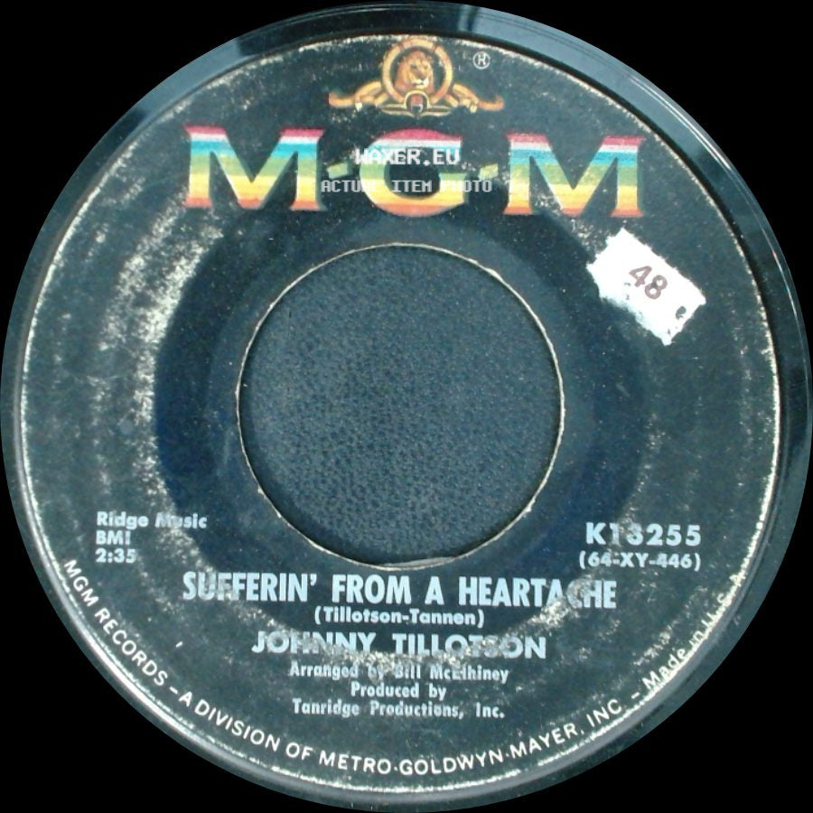 Johnny Tillotson - Sufferin' From A Heartache / Worry side A