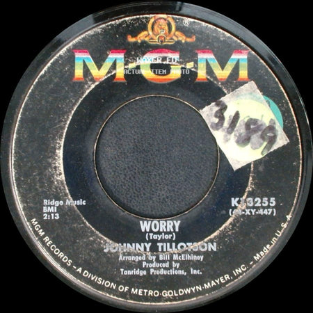 Johnny Tillotson - Sufferin' From A Heartache / Worry side B