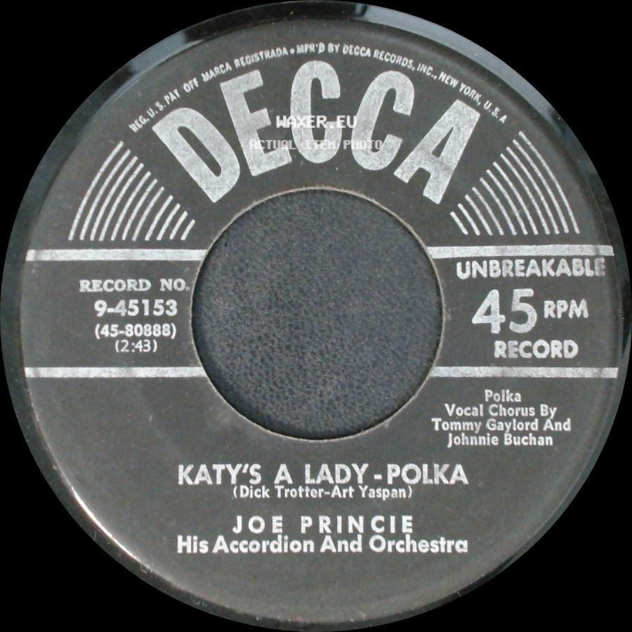 Joe Princie - My Mother-In-Law - Polka / Katy's A Lady - Polka side B