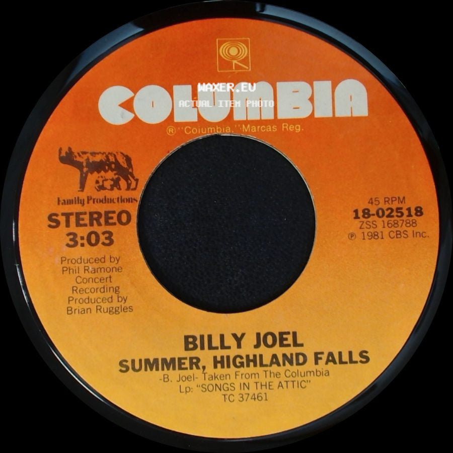 Billy Joel - Say Goodbye To Hollywood / Summer, Highland Falls side B