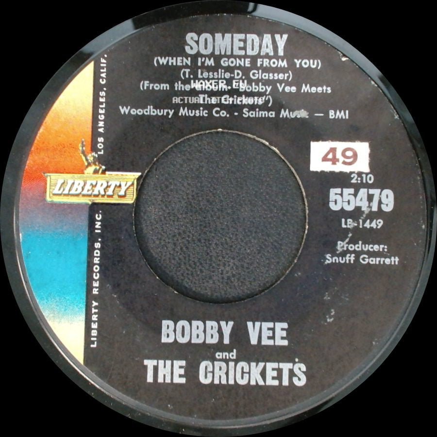 Bobby Vee / Bobby Vee And The Crickets - Punish Her / Someday (When I'm Gone From You) side B