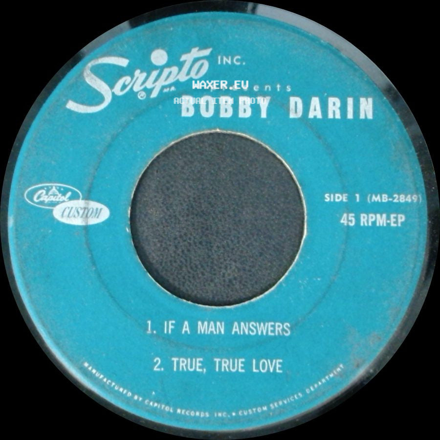 Bobby Darin - Unknown Title A / Unknown Title B side A